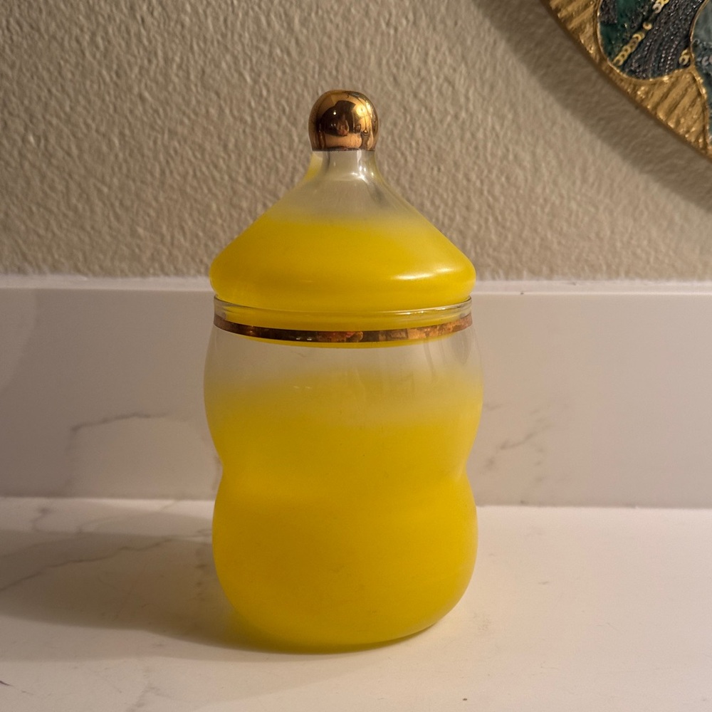 Vintage Blendo Yellow Candy Jar with Lid